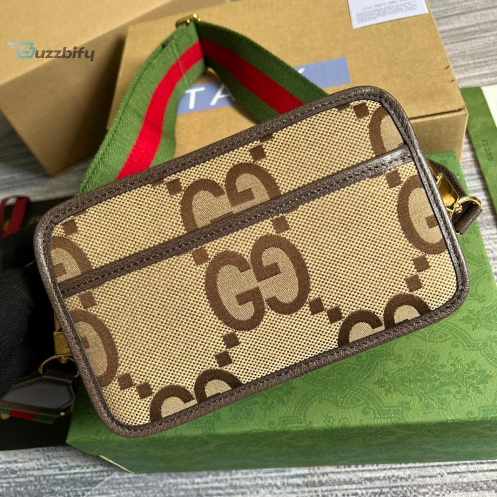 Gucci Jumbo GG Mini Bag Camel And Ebony Jumbo GG Canvas For Women  8.9in/22.5cm GG 696075 UKMDG 2570 