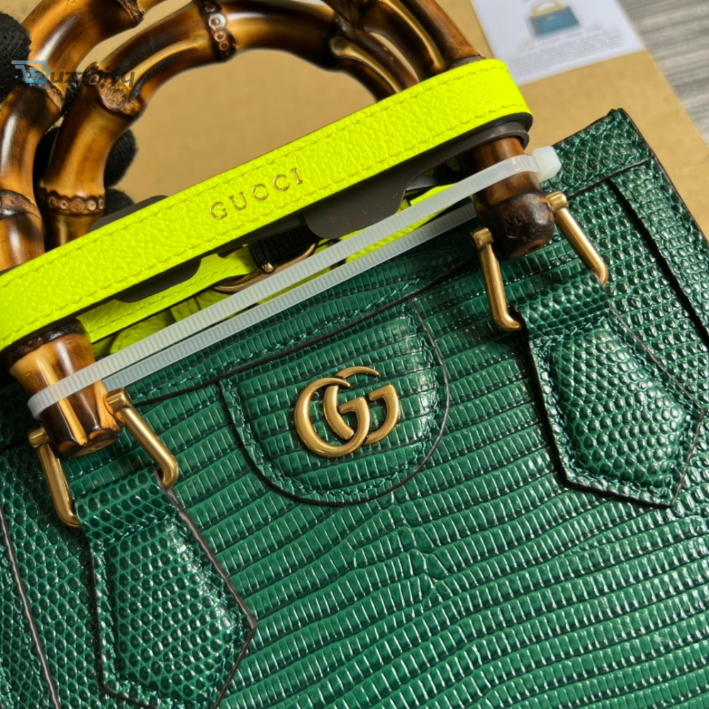 Gucci Lizard Mini Tote Bag Green For Women, Women’s Bags 7.9in/20cm GG 
