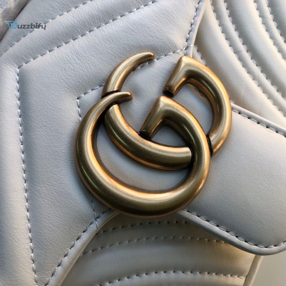 Gucci Marmont Matelassé Mini Bag White For Women 8.5in/22cm GG 446744 DTDIT 9022 