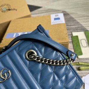 Gucci Marmont Small Matelasse Tote Blue For Women Womens Bags 26.5 In10.4Cm Gg 675796 Um8bf 4340