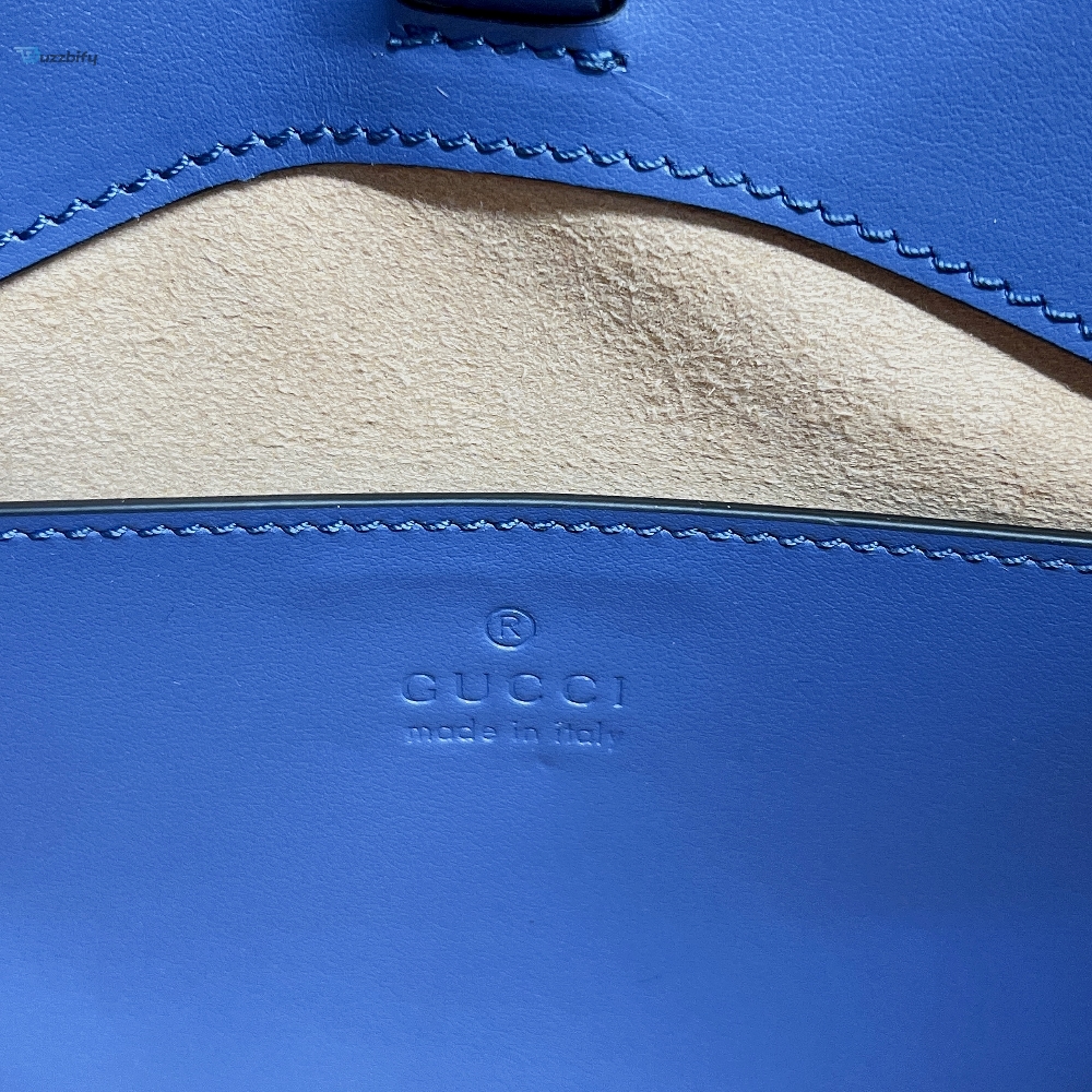Gucci Marmont Small Matelasse Tote Blue For Women, Women’s Bags 26.5 in/10.4cm GG 675796 UM8BF 4340 