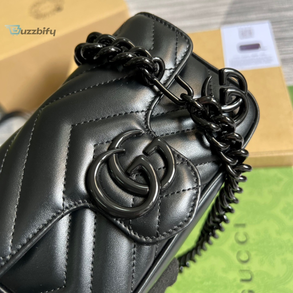 Gucci Marmont Super Mini Bag Black For Women, Women’s Bags 6.2in/17cm GG 