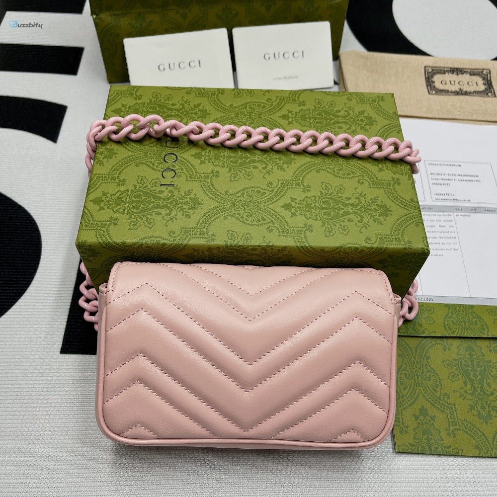 Gucci Marmont Super Mini Bag Pink For Women, Women’s Bags 6.2in/17cm GG 