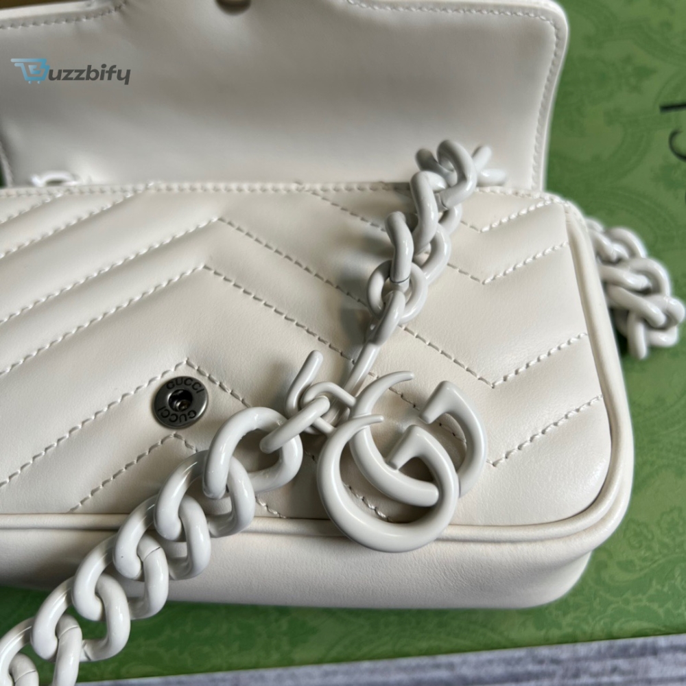 Gucci Marmont Super Mini Bag White For Women Womens Bags 6.2In17cm Gg