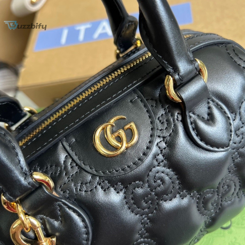 Gucci Matelasse Top Handle Bag Black For Women, Women’s Bags 7.5in/19cm GG 702251 UM8HG 1046 