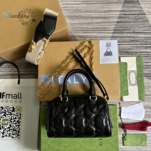 Gucci Matelasse Top Handle Bag Black For Women Womens Bags 7.5In19cm Gg 702251 Um8hg 1046