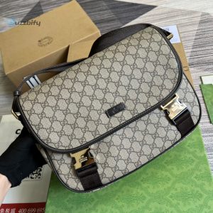 Gucci Messenger Bag Shoulder Bag Beige Gg Supreme Canvas For Womenmen 12.9In33cm 2101214094842