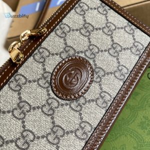 gucci mini bag with interlocking g beige and ebony gg supreme canvas and brown for women 14in 14 14cm gg buzzbify 14 14