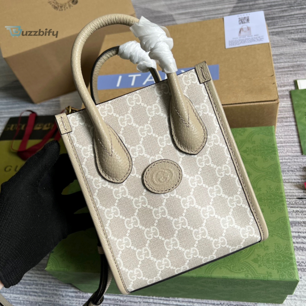 Gucci Mini Tote Bag With Interlocking G Beige For Women, Women’s Bags 7.8in/20cm GG 671623 UULBT 9683 