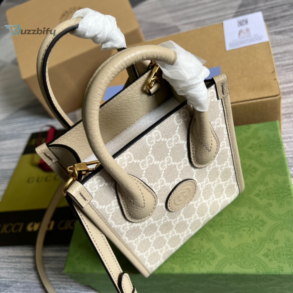 Gucci Mini Tote Bag With Interlocking G Beige For Women, Women’s Bags 7.8in/20cm GG 671623 UULBT 9683 