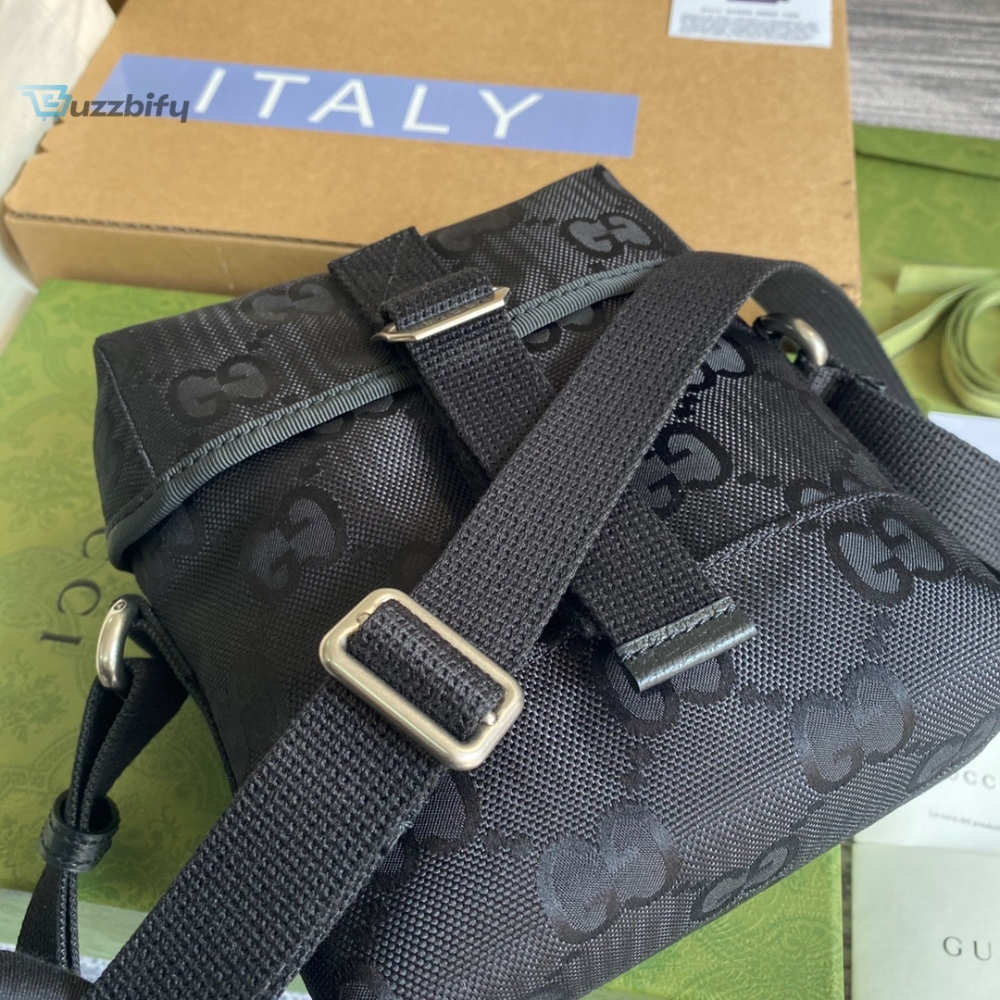 Gucci Off The Grid Messenger Bag Black GG ECONYL® For Men  7.3in/18.5cm GG 643858 H9HKN 
