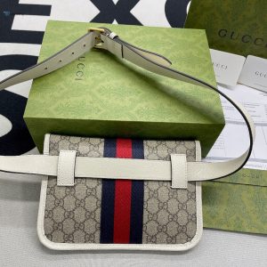Gucci Ophidia Belt Bag Beige And Ebony Gg Supreme Canvas A Material With Low Environmental Impact For Men  8.7In22cm Gg 674081 96Iwt 9794