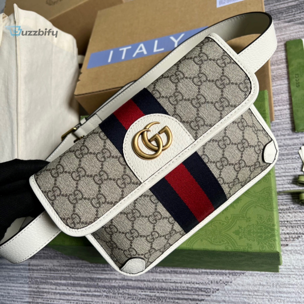 Gucci Ophidia Belt Bag Beige And Ebony GG Supreme Canvas, A Material With Low Environmental Impact For Men  8.7in/22cm GG 674081 96IWT 9794 