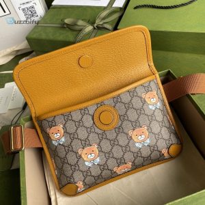 Gucci Ophidia Belt Bag Beige And Orange Gg Supreme Canvas For Women  8.7In22cm Gg