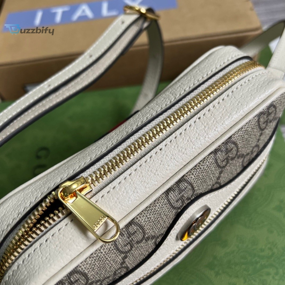 Gucci Ophidia Mini GG Bag Beige And Ebony GG Supreme Canvas, With White For Women  7in/17.5cm GG 517350 96IWS 9794 