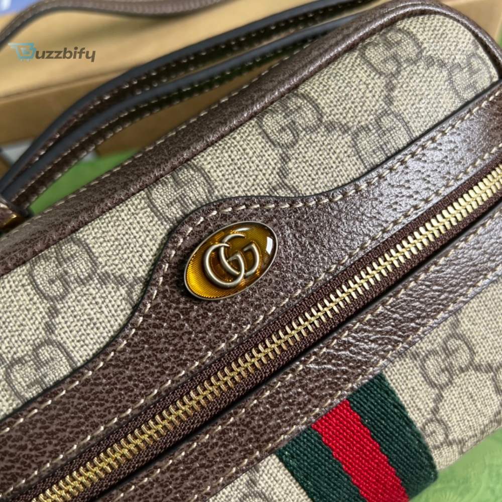 Gucci Ophidia Mini GG Bag Beige/Ebony GG Supreme Canvas With Brown For Women  7in/17.5cm GG 517350 96IWS 8745 