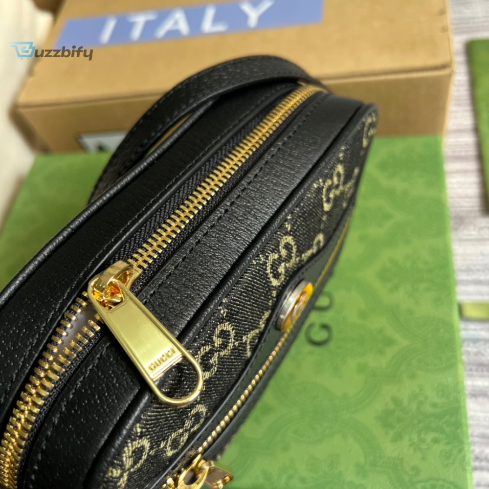 Gucci Ophidia Mini GG Bag Black And Ivory GG Denim Jacquard For Women  7in/17.5cm GG 517350 UN3BG 1274 