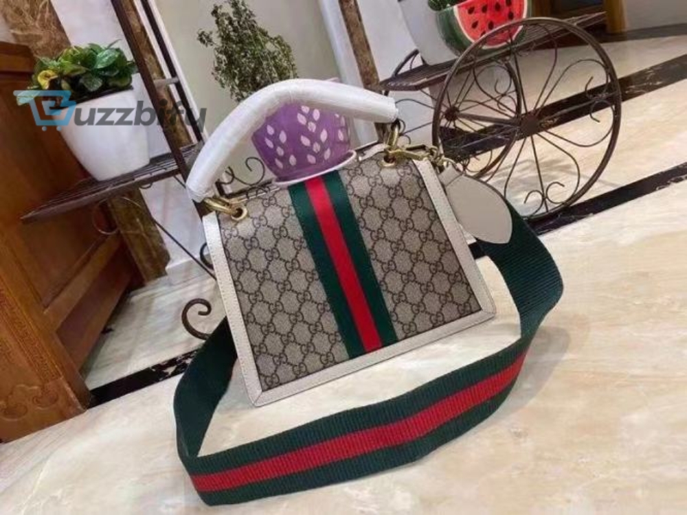 Gucci Queen Margaret GG Small Top Handle Bag Beige And Ebony GG Supreme Canvas For Women 10in/26cm GG 476541 