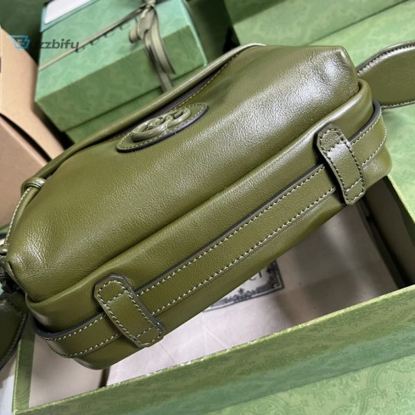 gucci shoulder tonal double g bag green khakiblack for men 233cm9 25