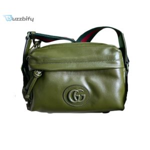 gucci shoulder tonal double g bag green khakiblack for men 233cm9
