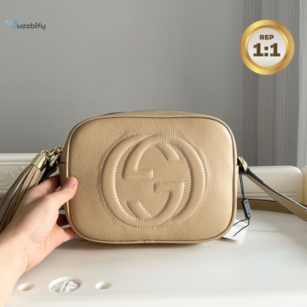 [REP 1:1] star Gucci Soho Small Disco Bag Beige For Women 8in/21cm GG 308364 