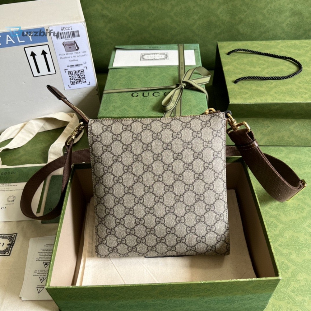 Gucci Supreme Messenger Bag Beige And Ebony GG Supreme Canvas For Women 9.3in/23.5cm GG 681021 92THG 8563 