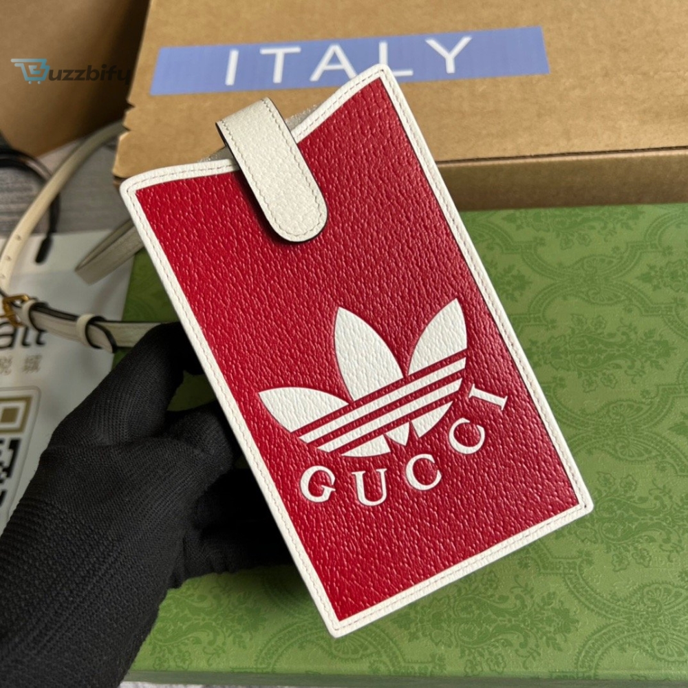 Gucci x Adidas Phone Case Red For Women, Women’s Bags 7.3in/18cm GG 702203 UZ3BT 6484 