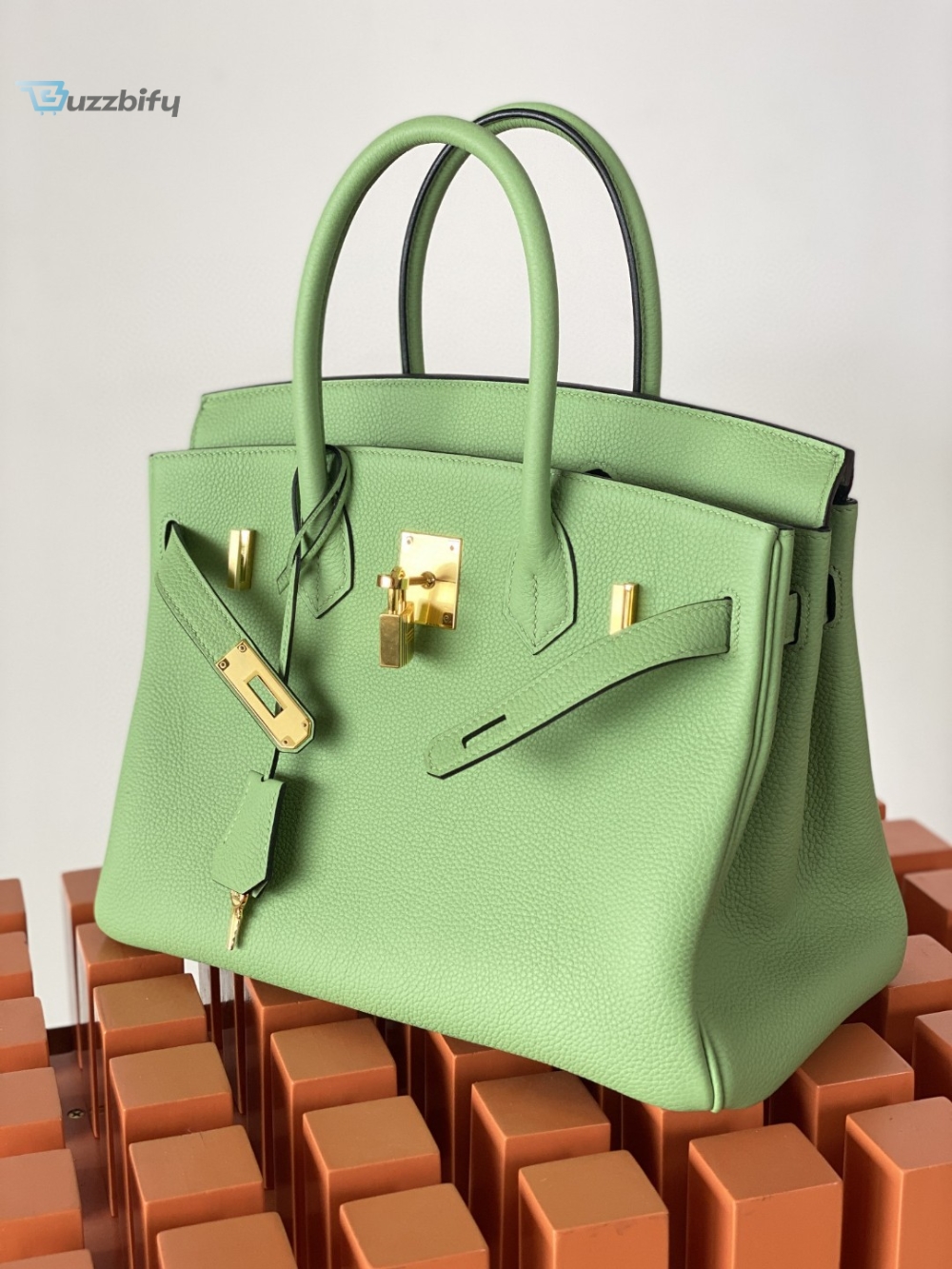 Hermes Birkin Nata Swift Green For Women Gold Toned Hardware 10in/25cm 
