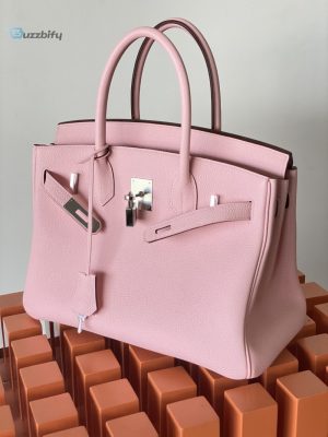 Hermes Horse Birkin Nata Swift Pink For Women Silver Toned Hardware 11.8In30cm