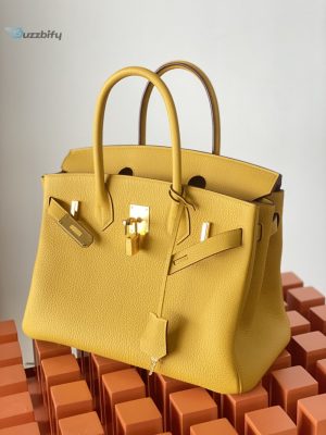 Hermes Birkin Nata Swift Yellow For Women Gold Toned Hardware 11.8In30cm