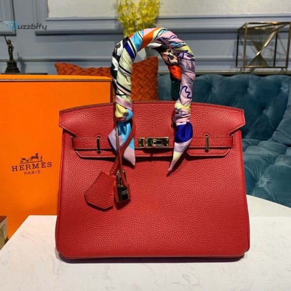 hermes birkin red semi handstitched with gold toned hardware for women 30cm11 13