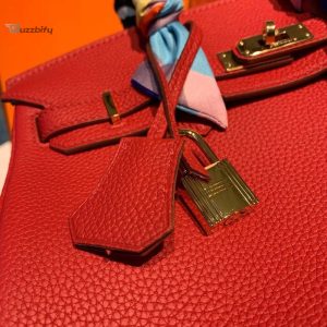 hermes birkin red semi handstitched with gold toned hardware for women 30cm11 15