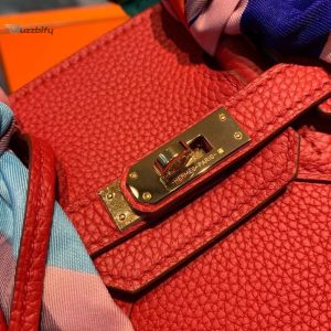 Hermes Birkin Red Semi Handstitched With Gold Toned Hardware For Women 30Cm11.8In