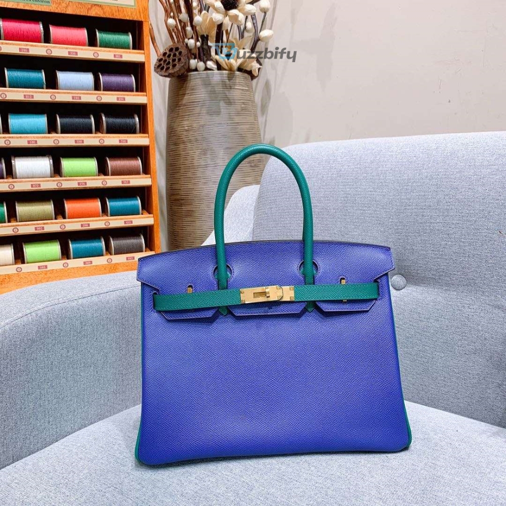 Hermes Braise Crocodile Birkin 30 Handbag Blue For Women 30Cm  11.8In