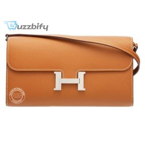 Hermes Constance Epsom Long To Go Wallet Brown For Women Womens Wallet 8.1In21cm