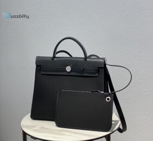 hermes herbag zip bag black silver toned hardware bag for women womens handbags shoulder bags 12