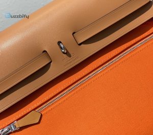 hermes herbag zip bag orange silver toned hardware bag for women womens handbags shoulder bags 12 1