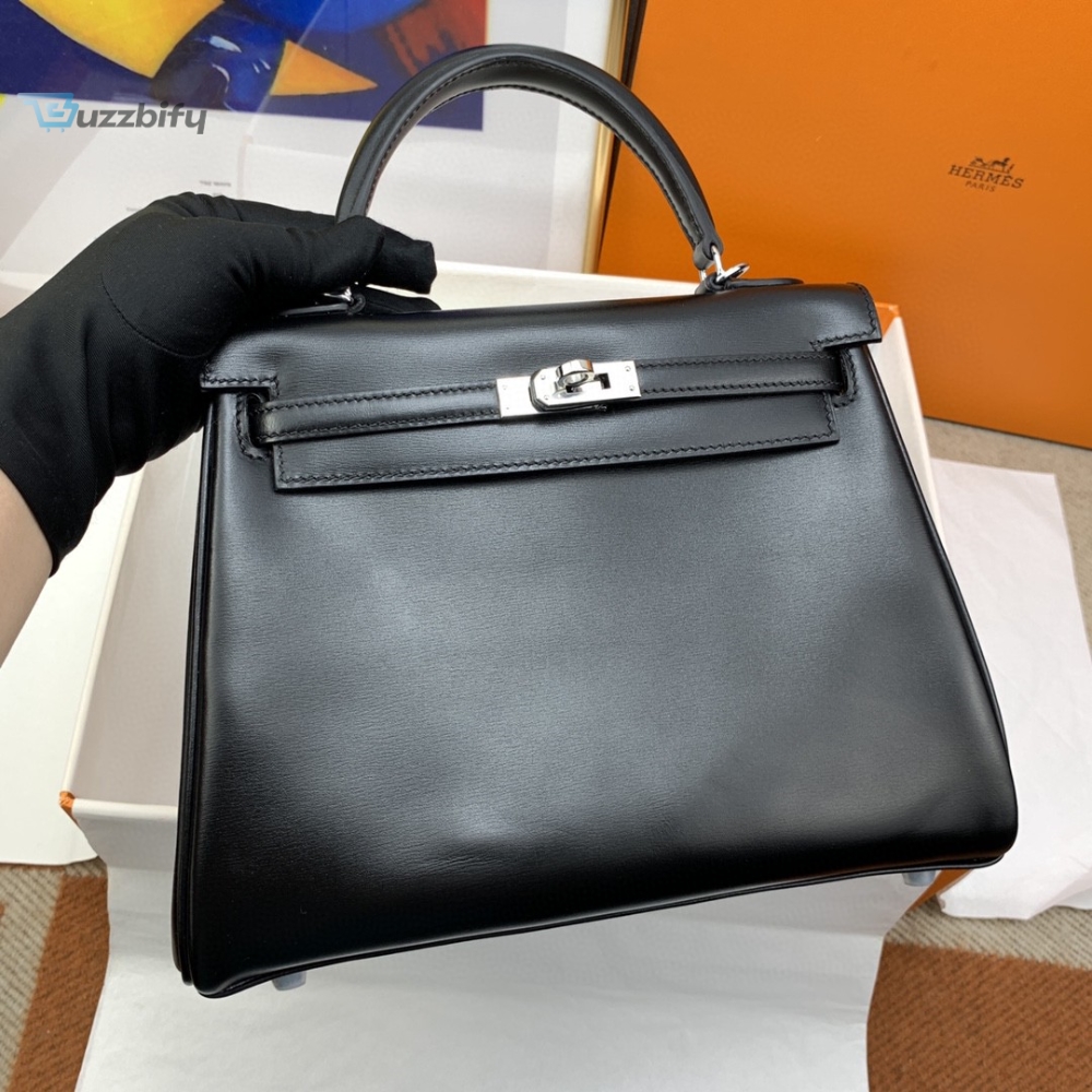 Hermes Kelly 25 Swift Black Bag For Women Womens Handbags Shoulder Bags 10In25cm