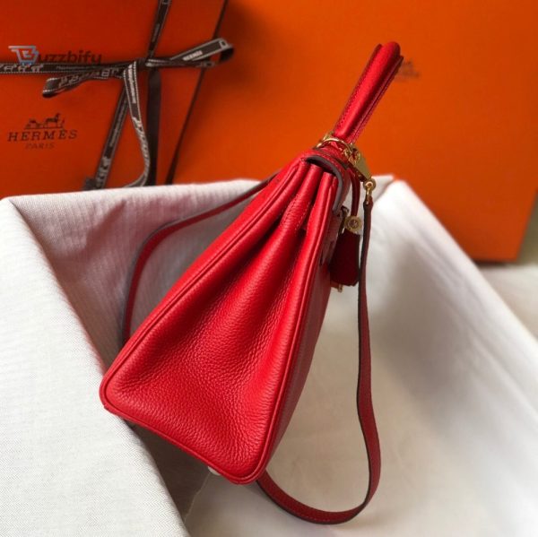hermes kelly 9 9 rouge casaque togo bag for women womens handbags shoulder bags 9 9in 9 9cm buzzbify 9 9