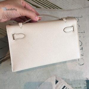 hermes about kelly pochettee white for women gold toned hardware 8 10