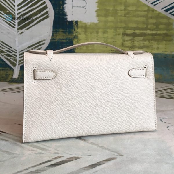 hermes about kelly pochettee white for women gold toned hardware 8 12