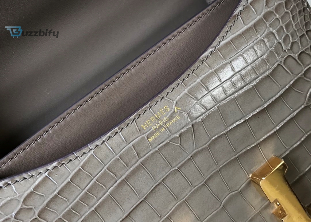 Hermes Mini Constance Bag Grey For Women Gold Color Hardware 7.1in/18cm 