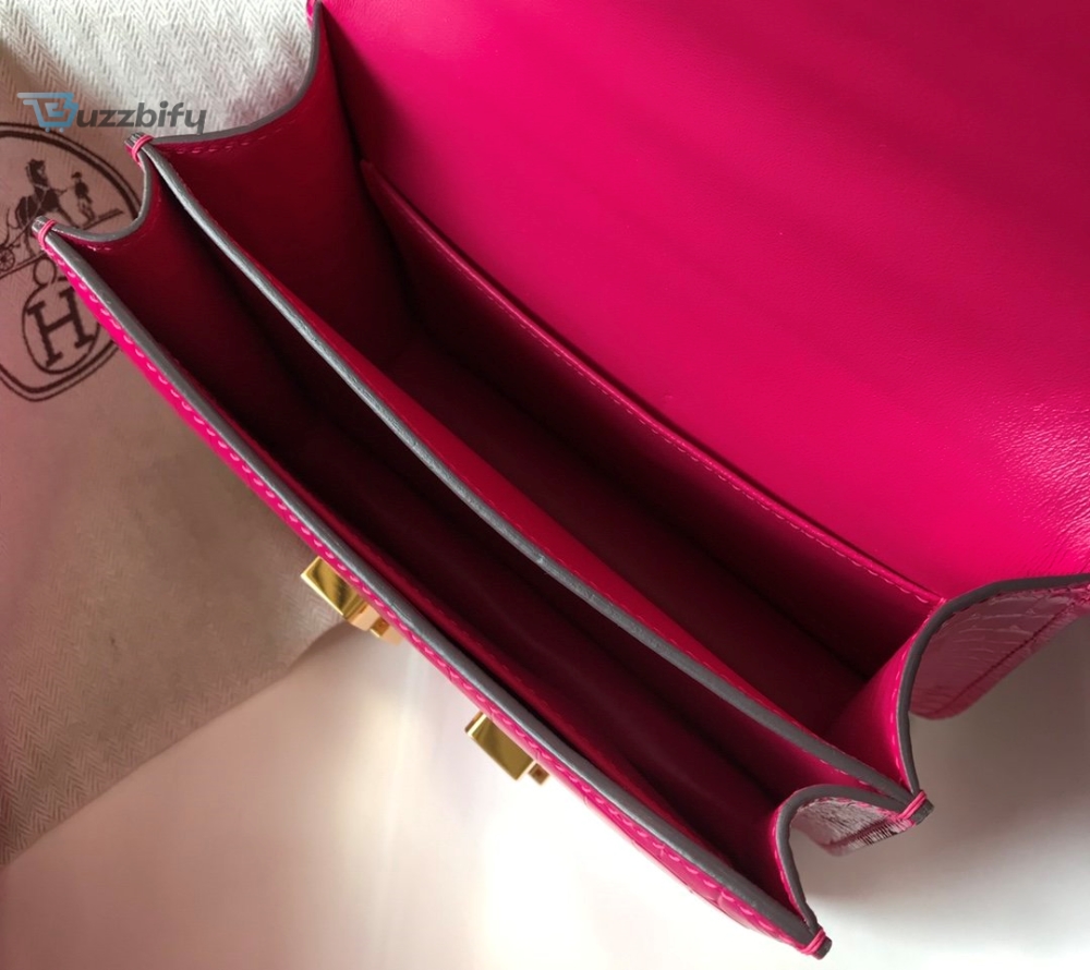 Hermes Mini Constance Bag Pink For Women Gold Color Hardware 7.1In18cm