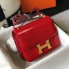 hermes famosissimo mini constance bag red for women gold color hardware 7