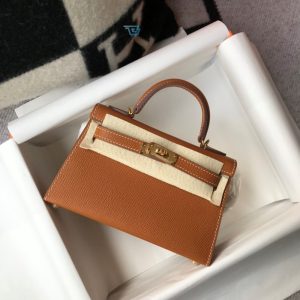 hermes mini kelly 19 sellier epsom brown bag for women womens handbags shoulder bags 7