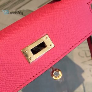 hermes Hardware mini kelly pink for women gold toned hardware 7 1