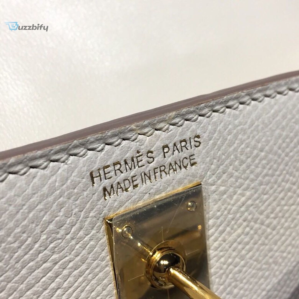 Hermes Mini Kelly White For Women Gold Toned Hardware 7.5in/19cm 