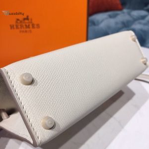 hermes SS23 mini kelly white for women gold toned hardware 7 9