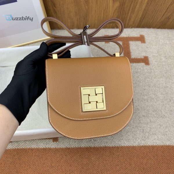 hermes mosaique 17 brown gold toned hardware bag for women womens handbags shoulder bags 6 13