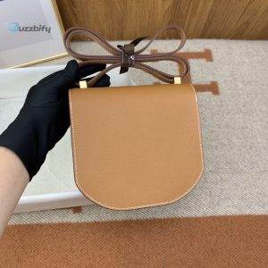 hermes mosaique 17 brown gold toned hardware bag for women womens handbags shoulder bags 6 4